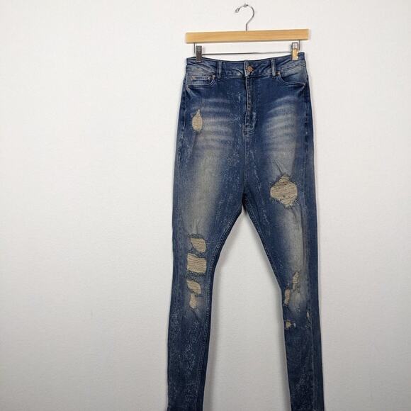 ASOS Distressed High Rise Cotton Raw Ankle Denim Jeans Size 26 - Picture 3 of 7